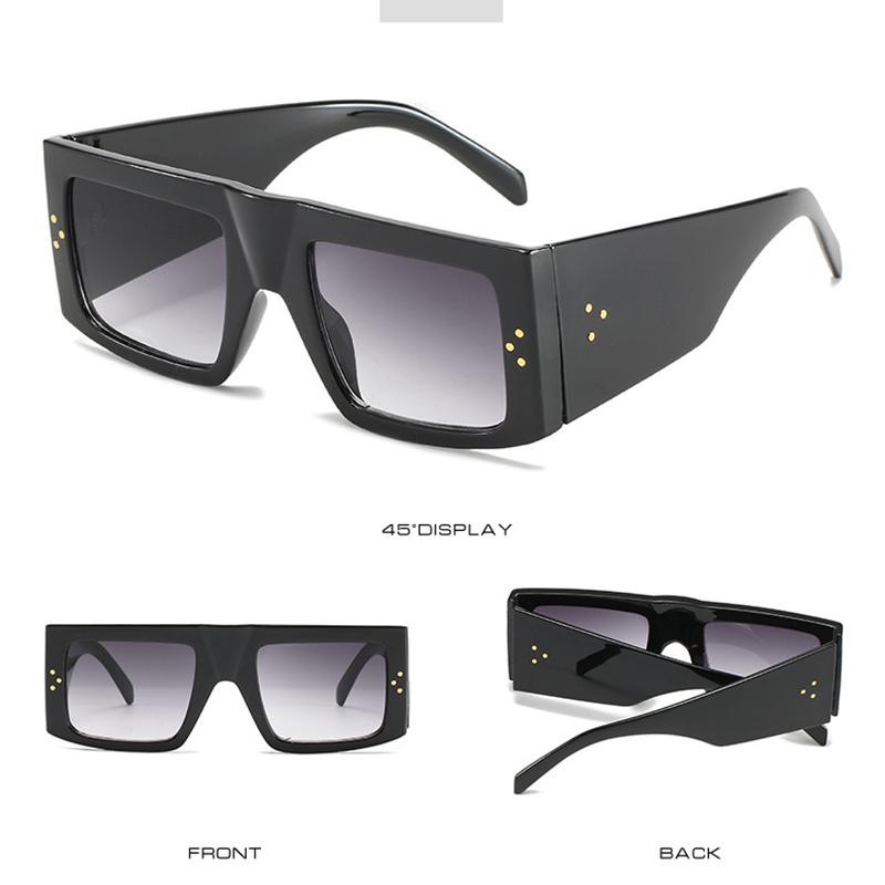 Luxury Fashion Brand Designer Oversized Square Sunglasses Women Vintage Rivet Big Frame Gradient Sun Glasses For Female Uv400