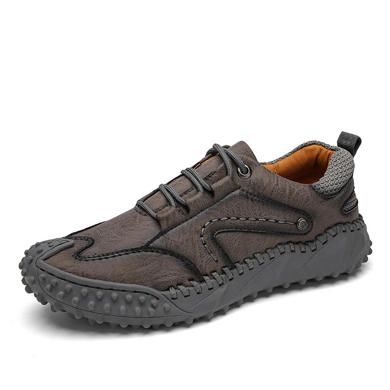 Autumn and Winter New Outdoor Leisure Leather Shoes Retro Low-Top Men's Shoes Trendy Plus Size British Style Work Shoes