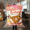 1PC Rilakkuma Print Flannel Blanket, High quality All Seasons, Home Decor, Warmth and Comfort, Perfect for Christmas Gifts