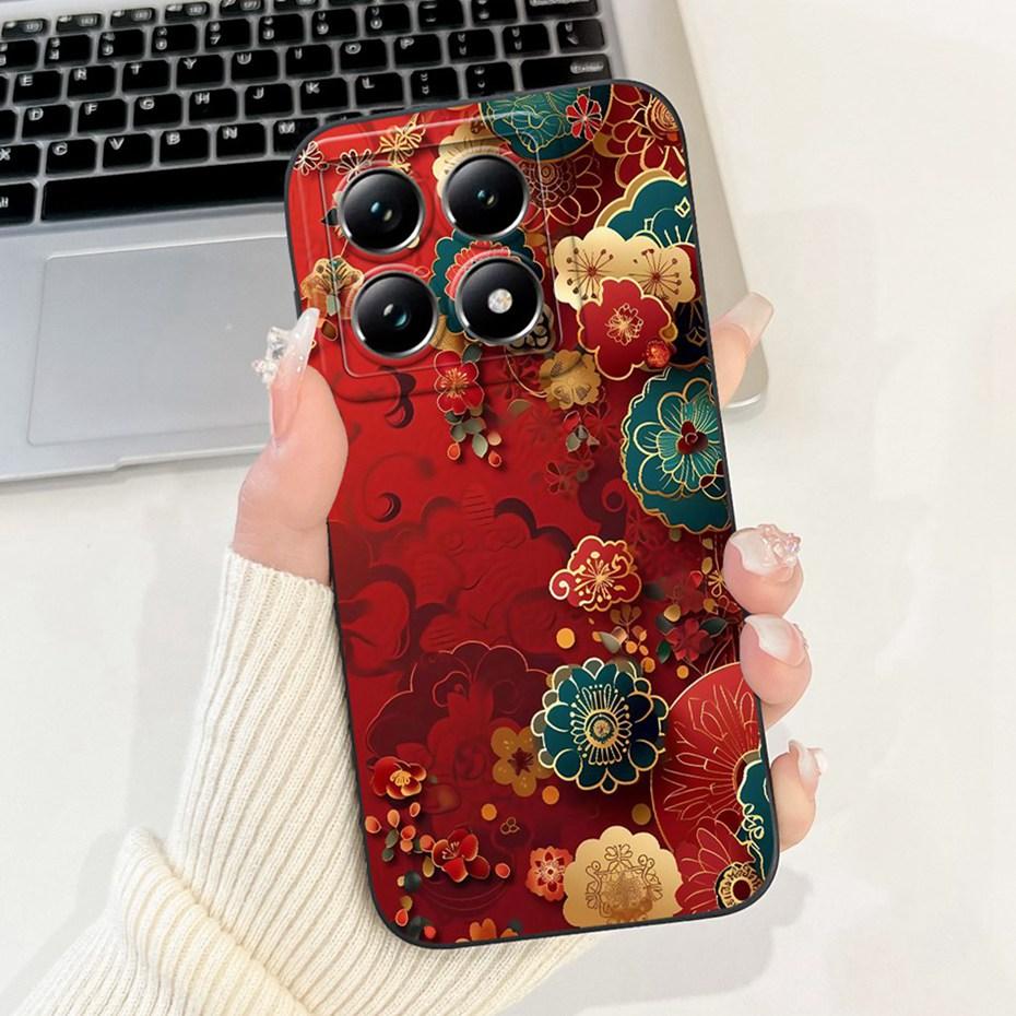Beautiful Floral Phone Case For Xiaomi 14T Pro Soft Silicone Shockproof Cover For Xiaomi 14T 14 T Pro 5G Cases Bumpers