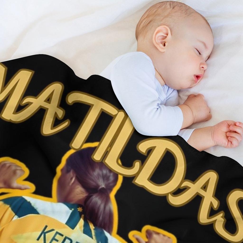 Matildas Soccer Throw Blanket Machine Washable Soft Warm Blanket