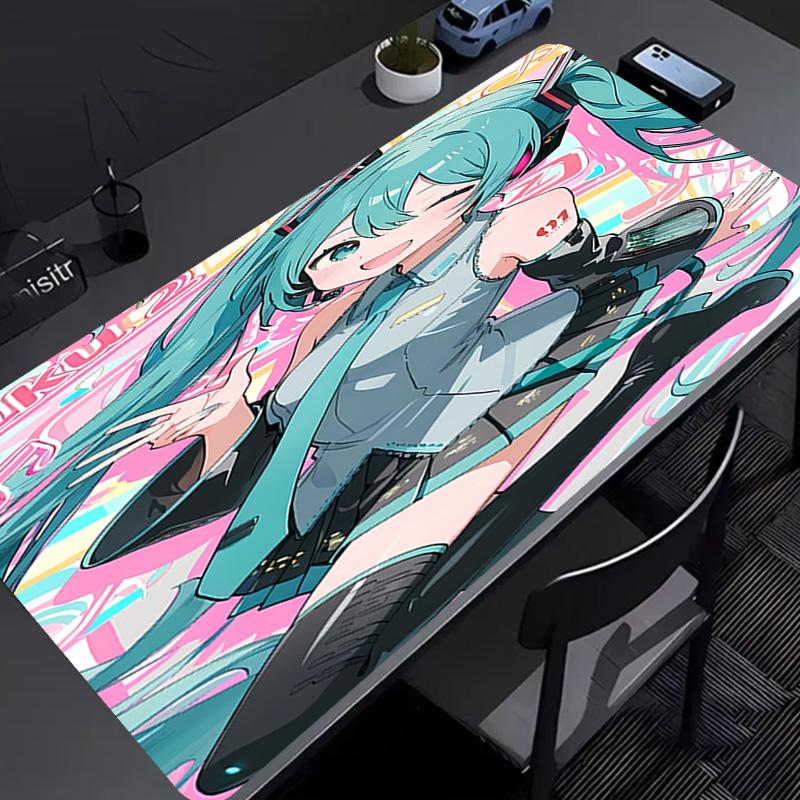Podložka pod myš Hatsune Miku - Protiskluzová gumová základna, Hladký povrch pro práci, Hraní her, Kancelářské a domácí použití, Stolní podložka pod myš