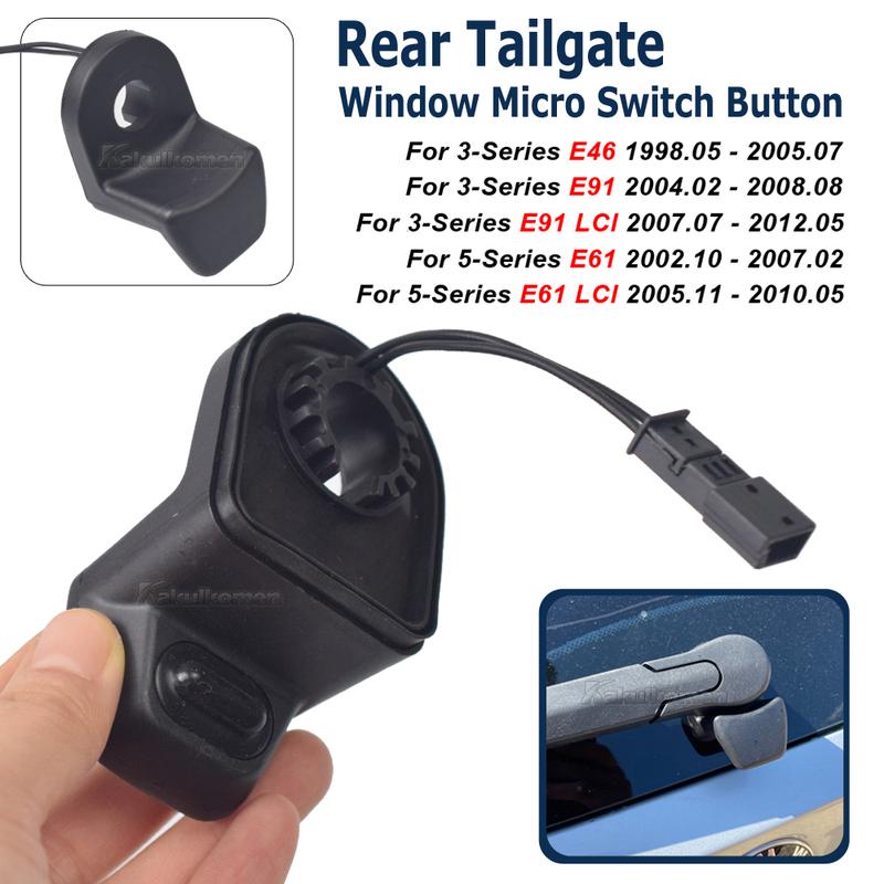 Rear Tailgate Auto Car Interior Black Easy tall Micro Switch Practical Window Key Button 61319200673 9200673 For BMW E61 E91