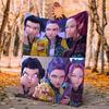 Kpop Hunter Flannel Blanket Soft Warm All-Season Throw, Design for Camping, Car Travel, Hiking Sofa, Bed, Office Perfect Gift for Parties