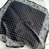 Classic French Black Polka Dot Polka Dot 100% Mulberry Silk Shawl Scarfs For Women Versatile 65CM Square Scarf Thin Shawl Scarf