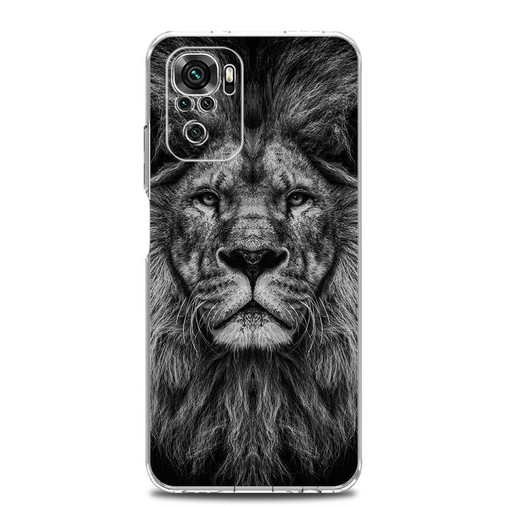 Black Cheetah Tiger Lion Animals Phone Case For Xiaomi Redmi Note 12 11 9S 9 8 10 Pro Plus 7 8T 9C 9A 8A K40 Gaming Clear Cover
