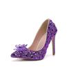 Fashion Luxury Handmade Full Diamonds Rhinestones Women Pumps Fashion Crystal Flowers Stiletto High heels Lady Banquet Wedding Shones