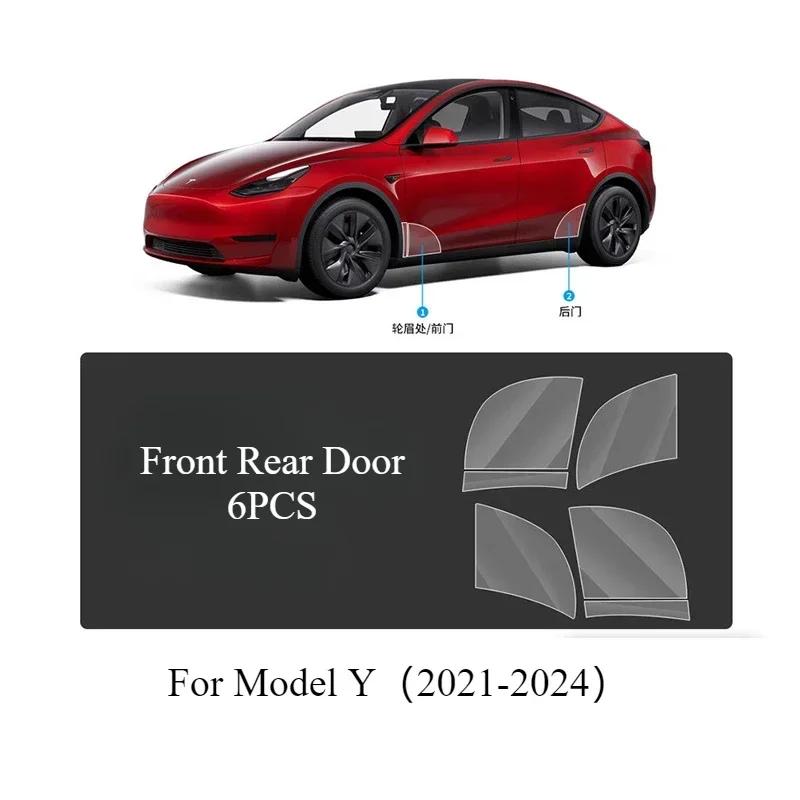 Car Body Protective Film for Tesla Model 3/Y/3+ 2024 TPU Transparent Film Front Rear Door Extended Invisible Car Clothing Set