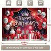 Party Backdrop Fireworks Red Silver Flat Event Photo Background Birthday Party Decor