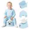 Vasino Antiscivolo Per Bambini Con Vaschetta Estraibile Stabile Adesivi Orsetto Blu Bianco Sun Baby