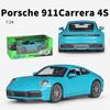 1/24 Welly Porsche 911 Carrera 4S Coupé Legierung Sportwagen Modell Druckguss Metallspielzeug Fahrzeuge Automodell Simulation Kindergeschenke