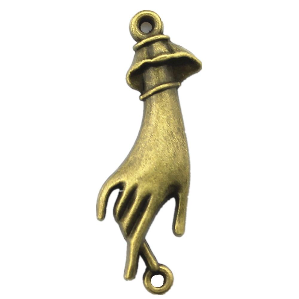 

4 шт., 45x14 мм, подвески на ладонь, античный бронзовый цвет, ювелирный бренд: WYISYWG