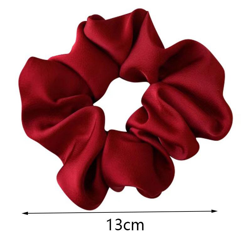 Korean Dongdaemun Women's French Silk Hair Scrunchie - Elegant Satin Hair Tie Accessories