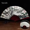 10-inch Antique Fan Folding Fan Chinese Style Men's Summer Silk Cloth Folding Summer Bamboo Fan Hanfu Portable