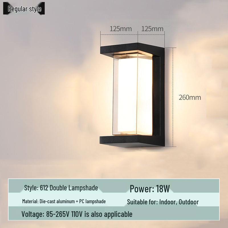 Lampă de Perete de Exterior în Formă de Lună, Rezistentă la Apă, cu Senzor Infraroșu, pentru Curte, Balcon și Prag