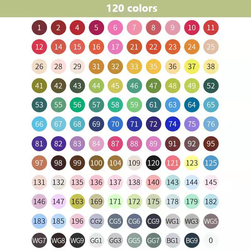 24-168 Kleuren Olieachtige Kunst Marker Pen Set voor Tekenen Dubbelzijdig Schetsen Olieachtige Tip Gebaseerde Markers Graffiti Manga School Kunstbenodigdheden