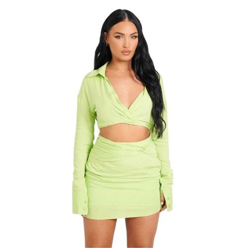 Missy Empire Womens/Ladies Twist Linen Fitted Mini Skirt