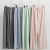 New Arrivals Open Run Women Pastel Stripe Loose Fit Homewear Span Wide Pants
