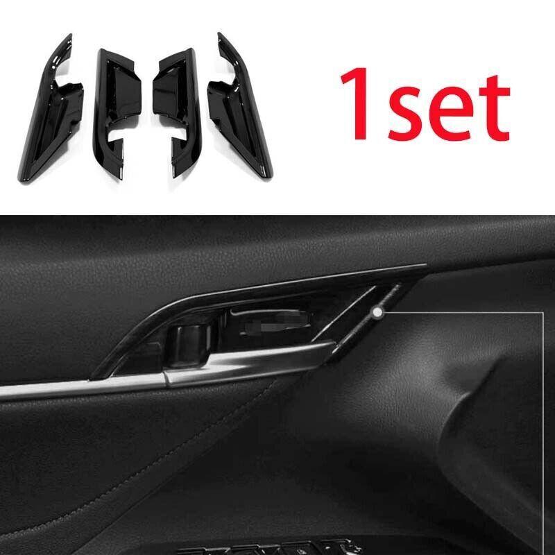 Trim Glossy Black Inner Door Handle Bowl Frame For Toyota Camry 2018- 4PCS