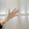 White Leaf Drapes, Sheer Tulle Curtains with Embroidery, Easy To Hang, Suitable for Bedroom, Living Room, Balcony, Farmhouse