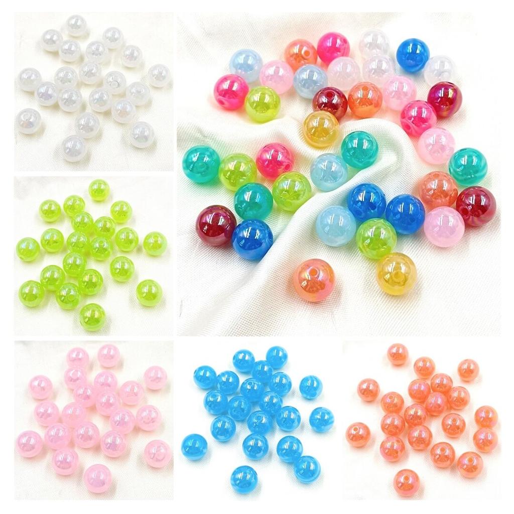 10ks AB Magic Jelly Barva Kulaté korálky Módní přívěsek Ruční výroba Doplňky DIY Vlásenka Materiál Náhrdelník Náramek Výroba šperků