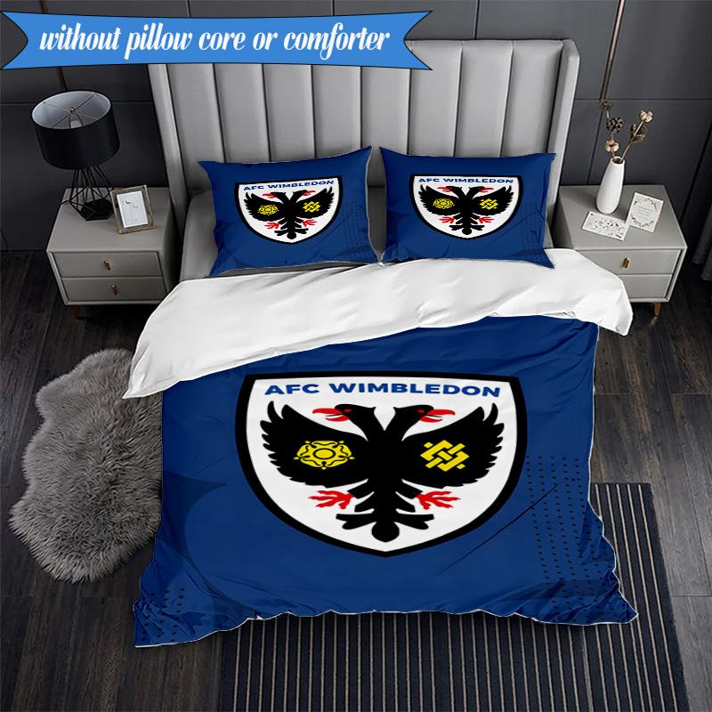 3PCS Afc Crest Printed Soft Bedding Set,Including 1pc Duvet Cover And 2pcs Pillowcases Perfect for Bedroom, Dormitory, Fan gift