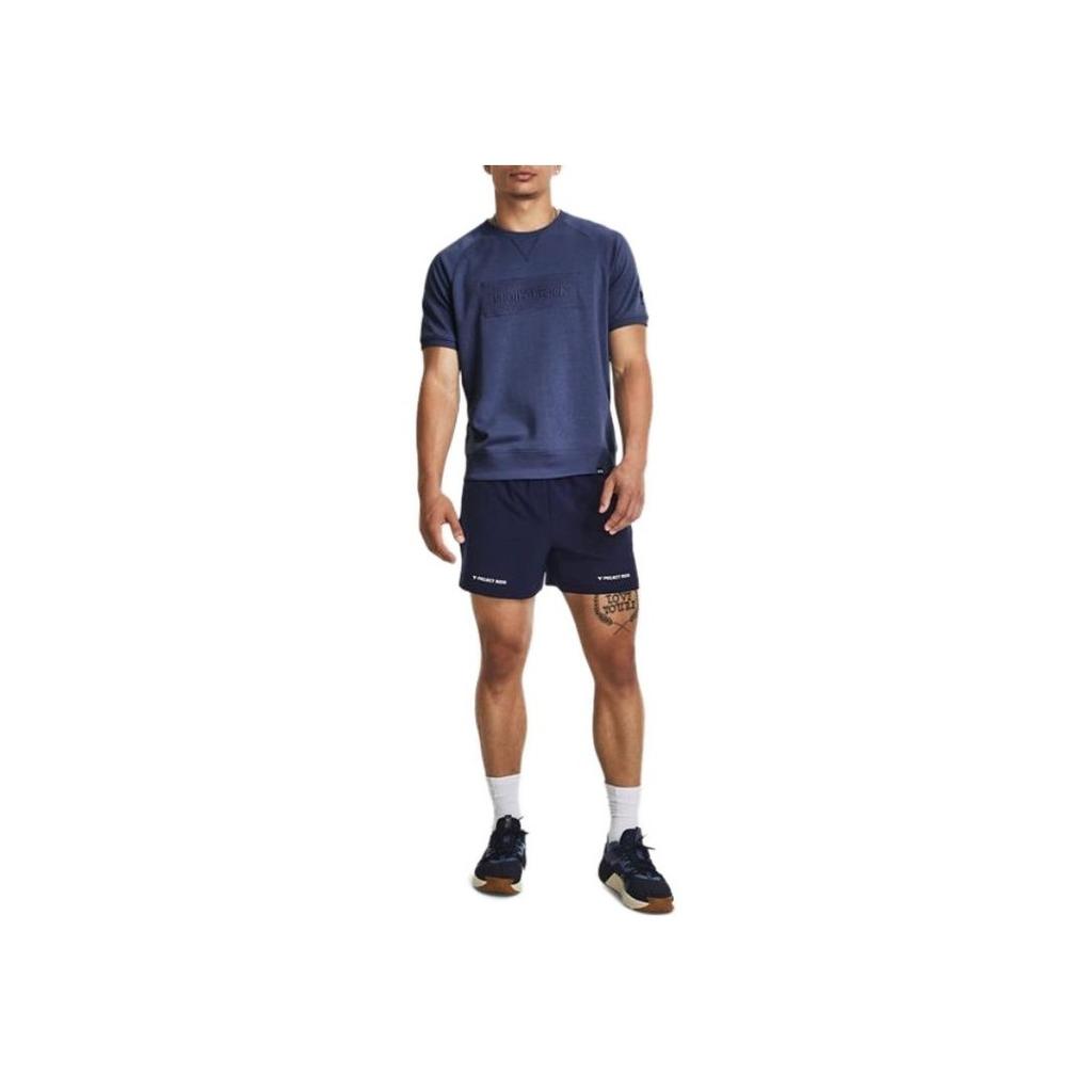 Under Armour Round Neck Pullover Short Sleeve Fitness Shirt Men Tops Blue 1380177-480