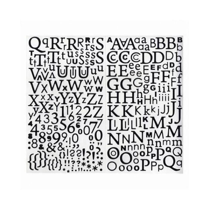 Alphabet autocollant paillettes noir
