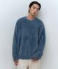 Fuzzy Crew Neck Knit [Blue Grey]