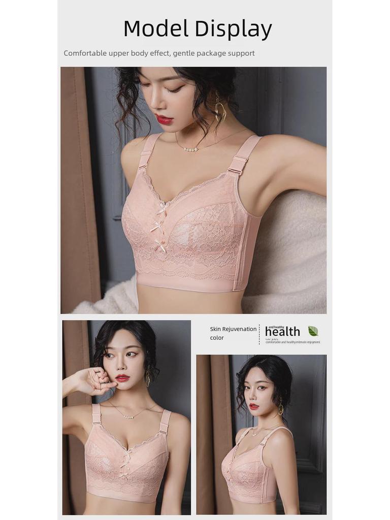 Duży Czerwony Regulowany Biustonosz Pełnokielichkowy dla Kobiet Plus Size z Wieloguzikowym Designem