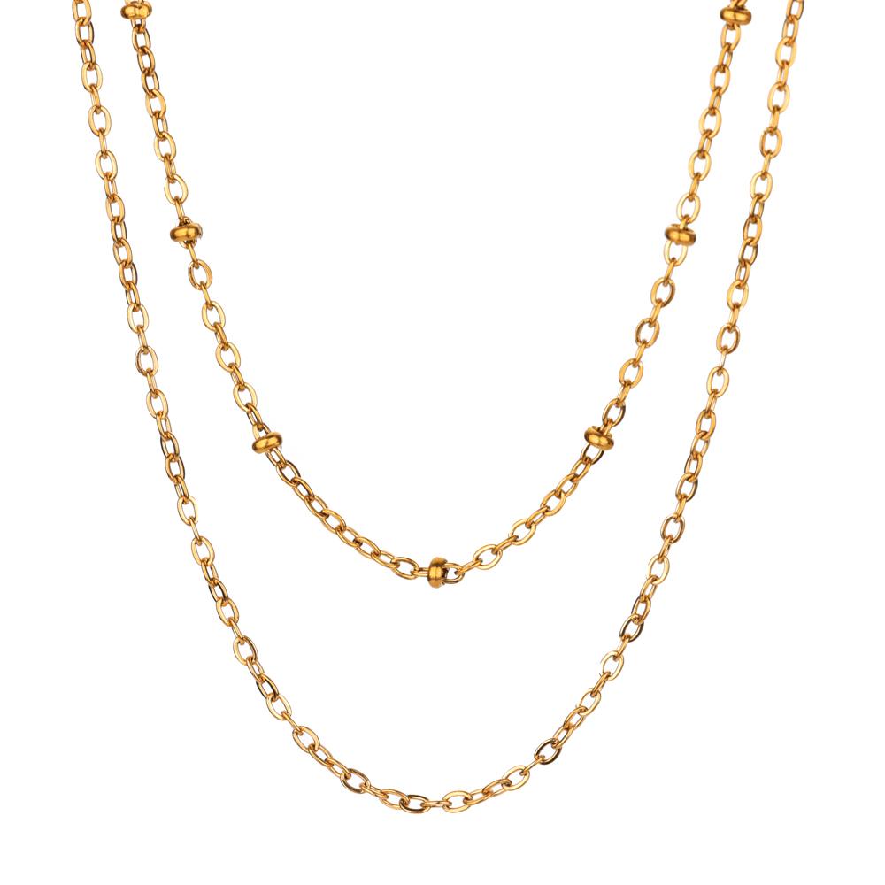 Mehrlagige Halsketten aus Edelstahl für Damen Mode Kubanische Kette Choker Halskette Wasserdichter Schmuck Weihnachtsfeier Geschenk