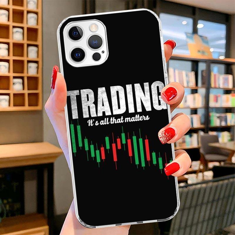 Trade Investment Forex Stock Market Cover Phone Case For iPhone 16 17 Air 15 14 Pro Max 16E Phone Case 13 Mini 12 11 7 SE 8 Prin