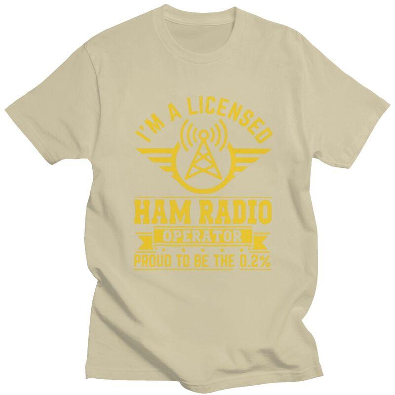 Custom Klassiek Gelicentieerde Ham Radio Operator T-shirts Heren Korte Mouw T-shirt Casual Tee Tops Puur Katoen Slim Fit T-shirt Merchandise
