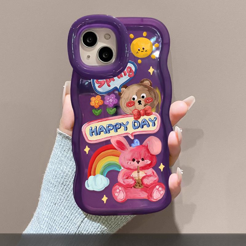 

Брелок Graffiti Bear для чехла мобильного телефона Apple 16promax Huawei P70 Милый Xiaomi 15 Силиконовый 14 Подставка X Redmi K40/K40 Pro