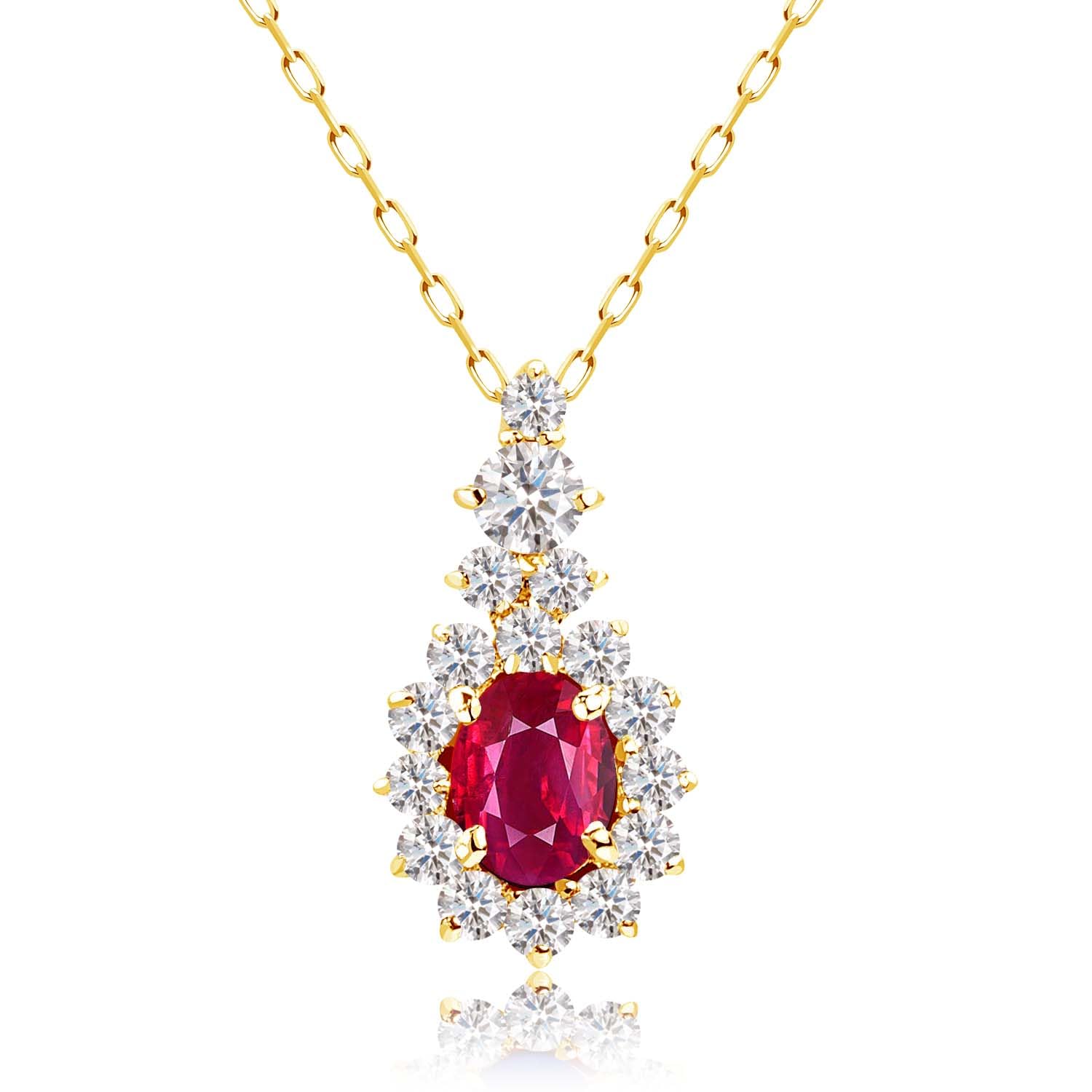 

Necklace Ruby Diamond K18 Gold [Lara Christie] Women s 0.2ct 0.17ct lp56-0020-yg