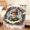 Schattige Kerstkonijn Eekhoorn Alpaca's Wolf Flanellen zacht warm pluche deken bank woonkamer hogar slaapkamer huis Auto draagbaar