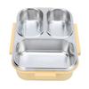 Divided Lunch Box 304 Stainless Steel Leakproof Heatable 3 Compartments Rectangular Food Container 1.2L Capacity