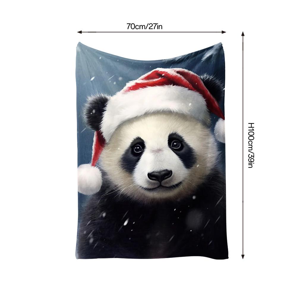 Tuniu Cute Panda Fleece Blanket Soft Warm Throw Blanket for Sofa Bed Room Gift