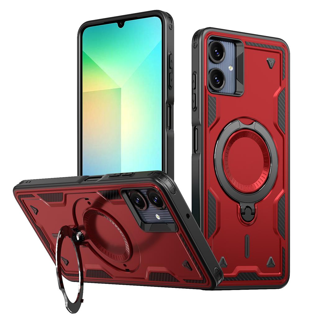 For Samsung Galaxy A07 4G Magnetic Case Military Protection PC + TPU Kickstand Phone Cover