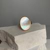 Golden Shell Ring Women's Luxury Bride Jewelry Fashion Simple Oval Geometric Party Accessories Gift