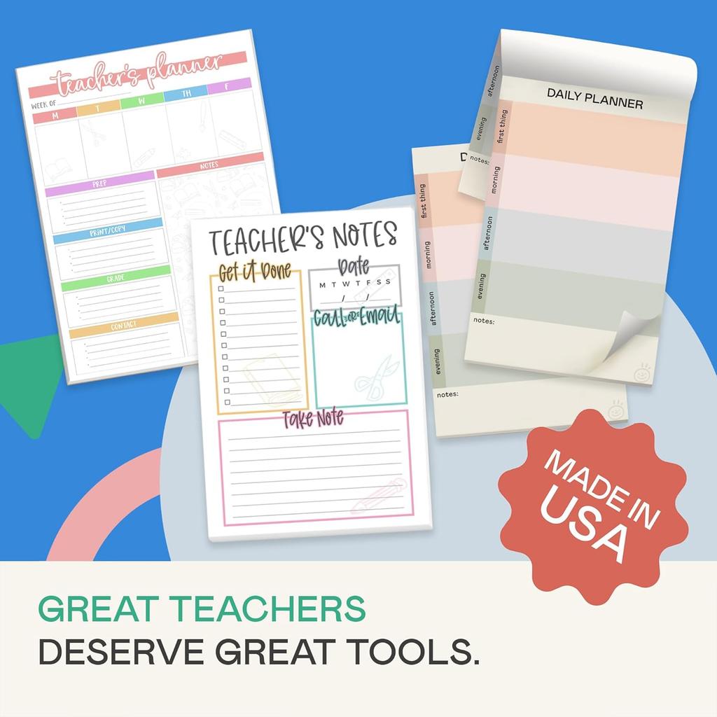 Tiny Expressions Teacher Notepad - Teacher To Do List Note Pad - Stationary Classroom Must Haves for Elementary and Middle School - Teacher