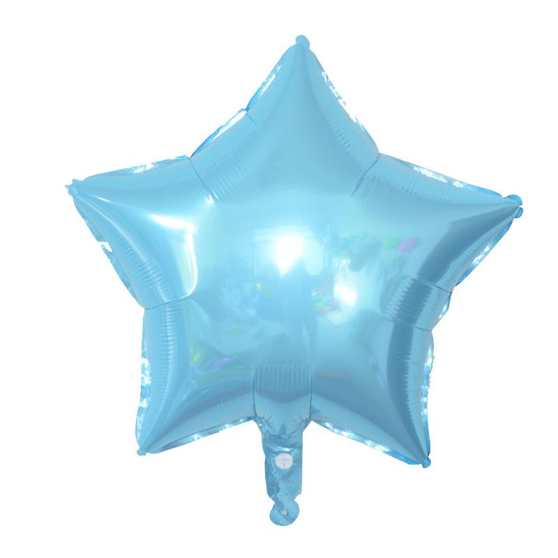 18-Inch Light Version Of Pentagram Aluminum Film Balloon Solid Color Star Balloon Aluminum Foil Birthday Party Decoration Arrangement