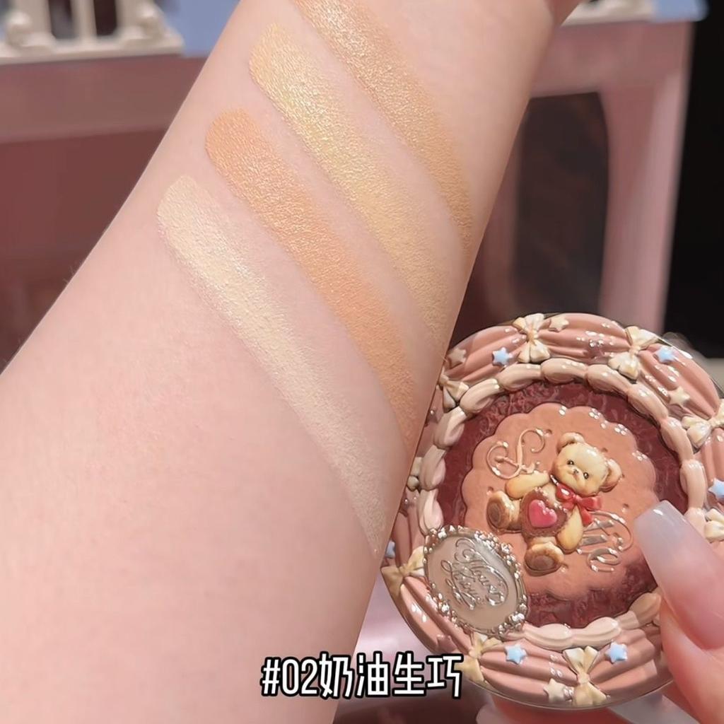 FLOWER KNOWS THE SWEETIE BEAR 4-Farben Concealer Aufhellungs-Palette Dunkle Augenringe Abdecken Volle Deckkraft Konturierung Foundation