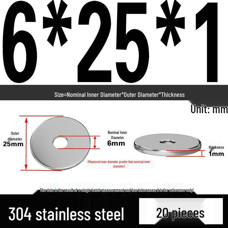 Thickened 304 Stainless Steel Flat Washer Spacer (M2-M36)