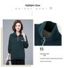 Women's Fleece-Lined Half-Zip Stand Collar Sweatshirt - 2024 Autumn/Winter Korean Style for Middle-Aged Moms