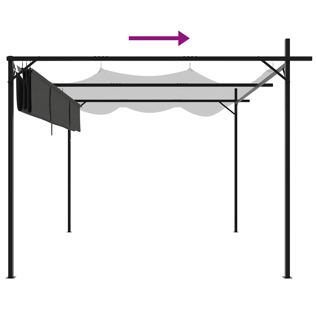 Vidaxl Pergola Ze Zwijanym Dachem, Antracytowa, 295X292X230 Cm