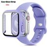 Glas+Gehäuse+Armband Für Uhrenarmband 44mm 41mm 45mm 40mm 38mm 42mm Silikonarmband iWatch Serie 9 8 3 4 5 6 SE 7 Armbänder