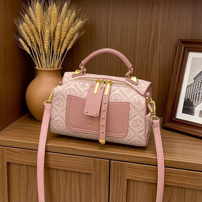New Fashion Light Luxury Women's Handbags Contrasting Color Commuter Ladies Pillow Bag Casual Simple Shoulder Oblique Span Bags for Wife Birthday Gift