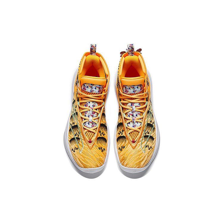Anta KT8 Dragon Boat Festival Slip Resistant Abrasion Resistant High Top Basketball Shoes Men's Yellow Black 112331101-3