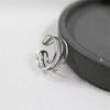 New Temperament Punk Twist Hollow Double 925 Sterling Silver Jewelry Wild Personality Opening Rings    R051